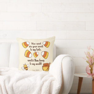 How Sweet Are Your Words Candy Corn Throw Pillow