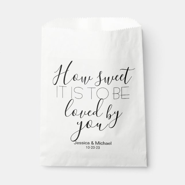 How sweet it is custom wedding candy buffet favour favour bag (Front)