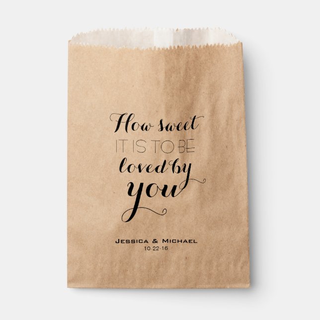 How sweet it is custom wedding candy buffet favour favour bag (Front)