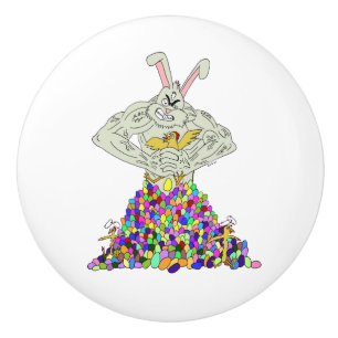 How the Easter Bunny gets his eggs Ceramic Knob