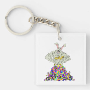 How the Easter Bunny gets his eggs  Keychain