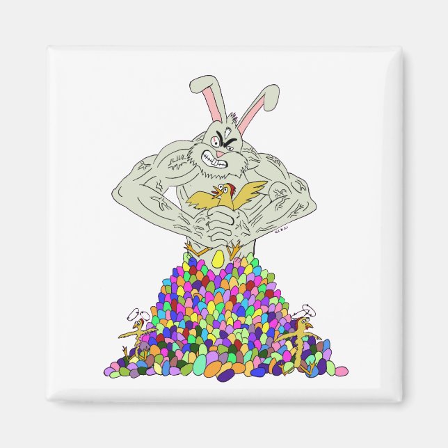 How the Easter Bunny gets his eggs  Magnet (Front)