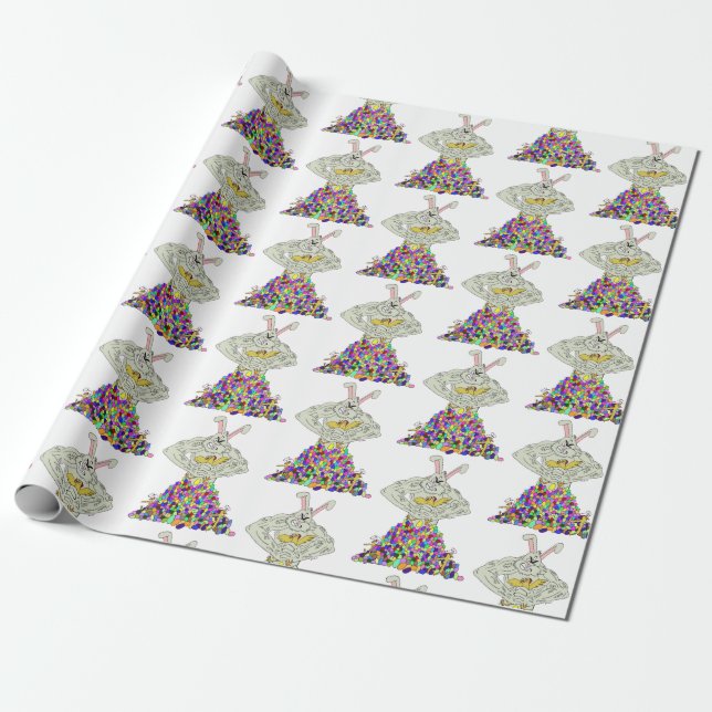 How the Easter Bunny gets his eggs Wrapping Paper (Unrolled)