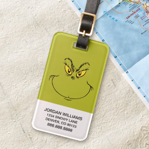 How the Grinch Stole Christmas Face Luggage Tag
