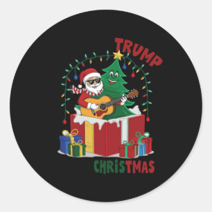 How The Trump Saved Christmas Funny Holiday Christ Classic Round Sticker