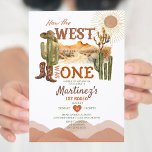 How The West Was One Birthday Party Cowboy  Invitation<br><div class="desc">How The West Was One Birthday Party Cowboy Invitation
Boy Southwestern cactus Wild West Cowboy 1st Birthday Rodeo invite</div>