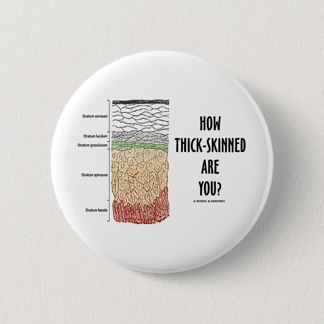 How Thick-Skinned Are You? (Epidermis Skin Layers) 2 Inch Round Button (Front)