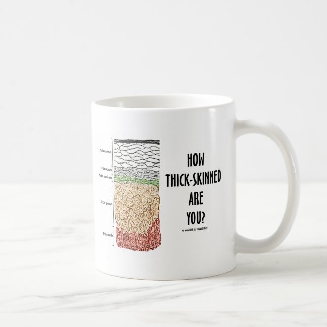 How Thick-Skinned Are You? (Epidermis Skin Layers) Coffee Mug (Right)