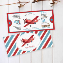 How time Flies Airplane Birthday ticket Invitation
