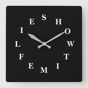 How Time Flies Black Square Wall Clock by Janz