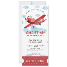 How time Flies Red Airplane Admit One Party Ticket