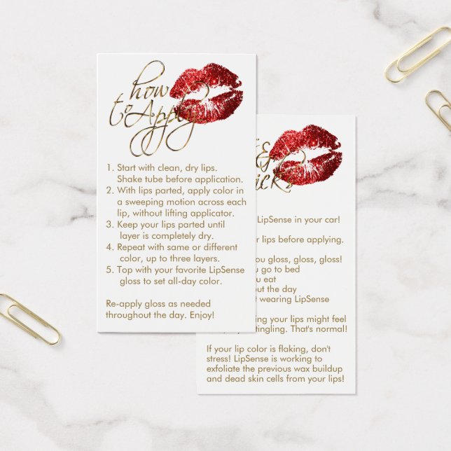 How to Apply - Red Glitter Lips (Office)