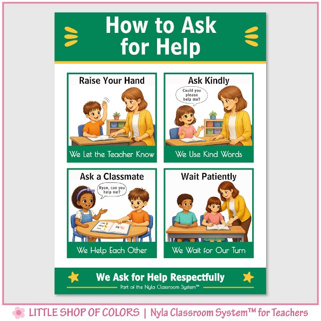 How to Ask for Help Classroom Anchor Chart (Creator Uploaded)
