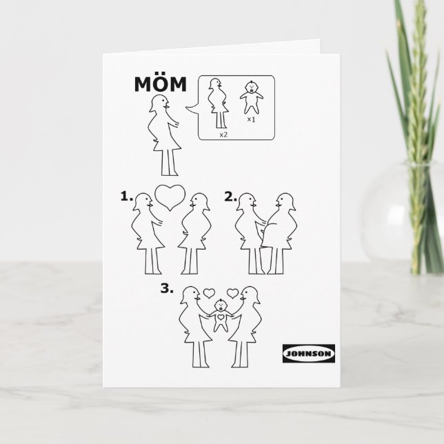 How to Assemble a Gay Mom Instruction Sheet Parody Holiday Card (Front)
