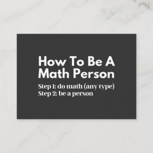 How To Be A Math Person Business Card