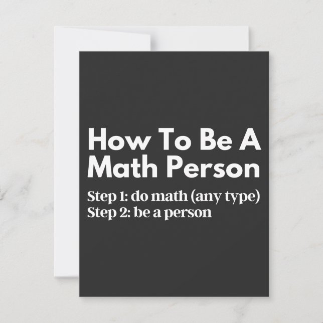 How To Be A Math Person Thank You Card (Front)