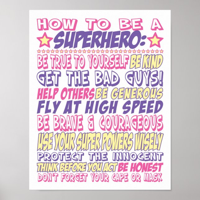 How to be a Superhero Poster (Front)