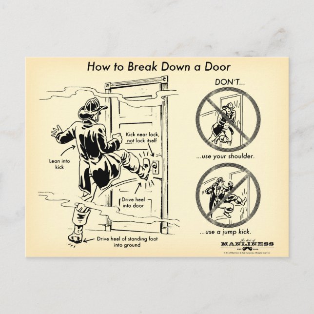 How to Break Down a Door Postcard (Front)