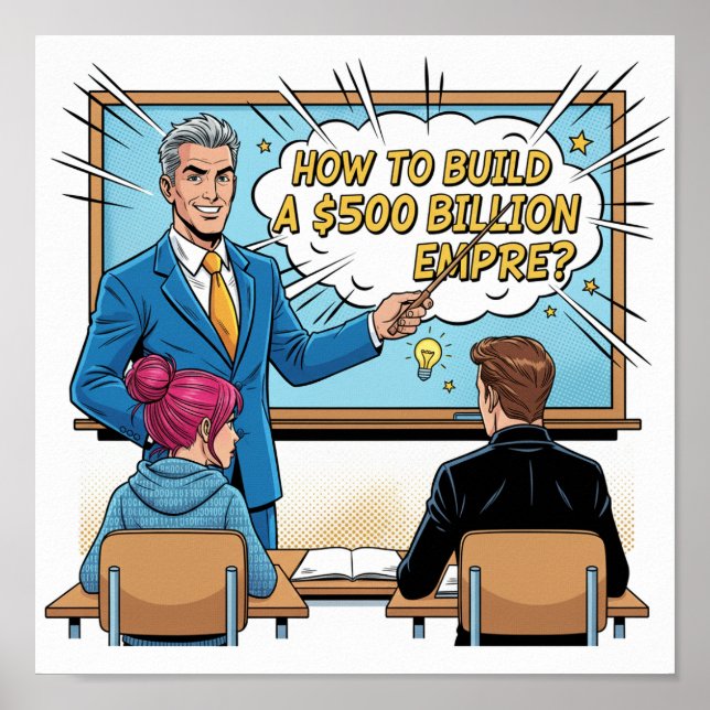 How to Build a $500 Billion Empire Retro Pop Art Poster (Front)