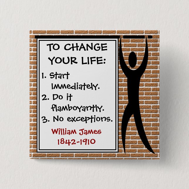 How to Change Your Life 2 Inch Square Button (Front)