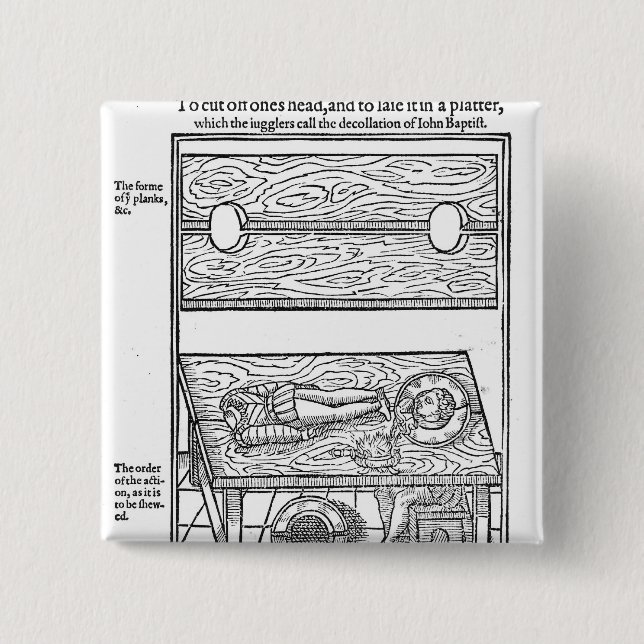 How to Cut Off One's Head 2 Inch Square Button (Front)
