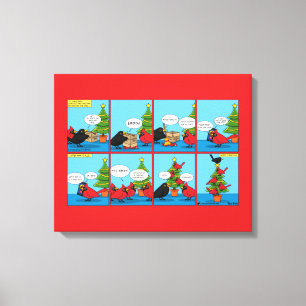 How to Decorate a Christmas Tree Comic Canvas Print