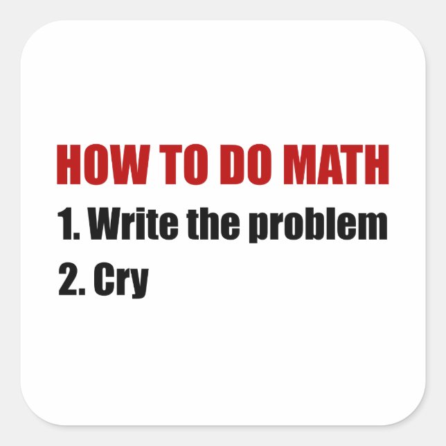 How To Do Math Square Sticker (Front)