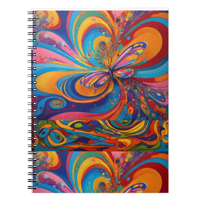 How to Draw a Colourful Butterfly: Creative Design Notebook (Front)