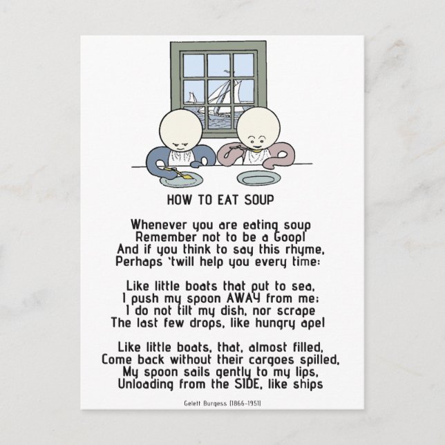 How to Eat Soup - The Goops Postcard (Front)