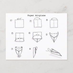 How To Fold A Paper Airplane Postcard