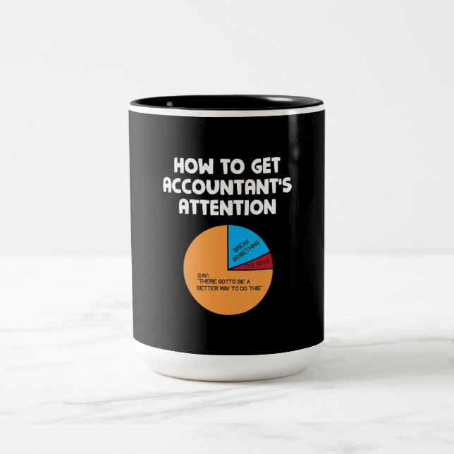 How To Get Accountant's Attention Chart Gift Two-Tone Coffee Mug (Center)