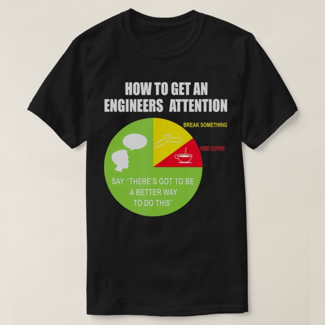 How To Get An Engineers Attention  Funny Engineer  T-Shirt (Design Front)
