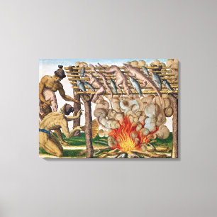 How to grill animals, from 'Brevis Narratio' Canvas Print