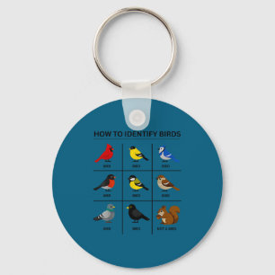 How to identify a bird funny birdwatching cute keychain