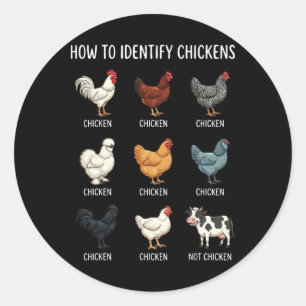 How To Identify Chickens Classic Round Sticker