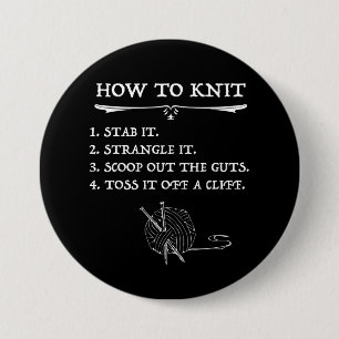 How To Knit Halloween Style 3 Inch Round Button