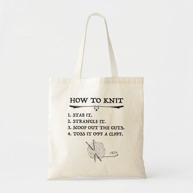 How To Knit Halloween Style Tote Bag (Front)