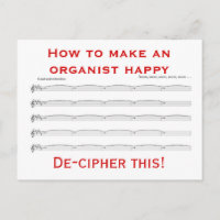 How to make an organist happy postcard