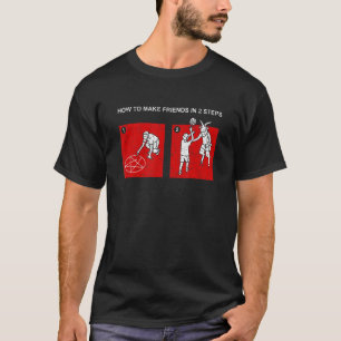 How To Make Friends In 2 Steps Goth Satan Emo T-Shirt