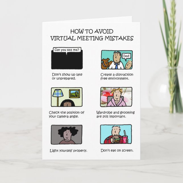How to Online Virtual Meeting Mistakes Card (Front)