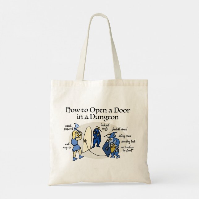 How to Open a Door in a Dungeon RPG Humour Tote (Back)
