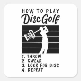 How To Play Disc Golf Square Sticker