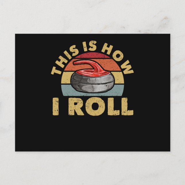 How to roll curling player fan winter sports curle postcard (Front)