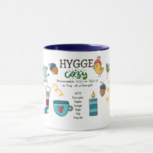 How to SAY HYGGE Funny Folk Art Doodle Custom Mug