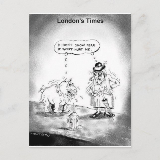 How To Scare A Big Dog Funny Cartoon Gifts & Tees Postcard (Front)