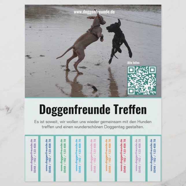 How to sell Dane puppies colored flyer (Front)