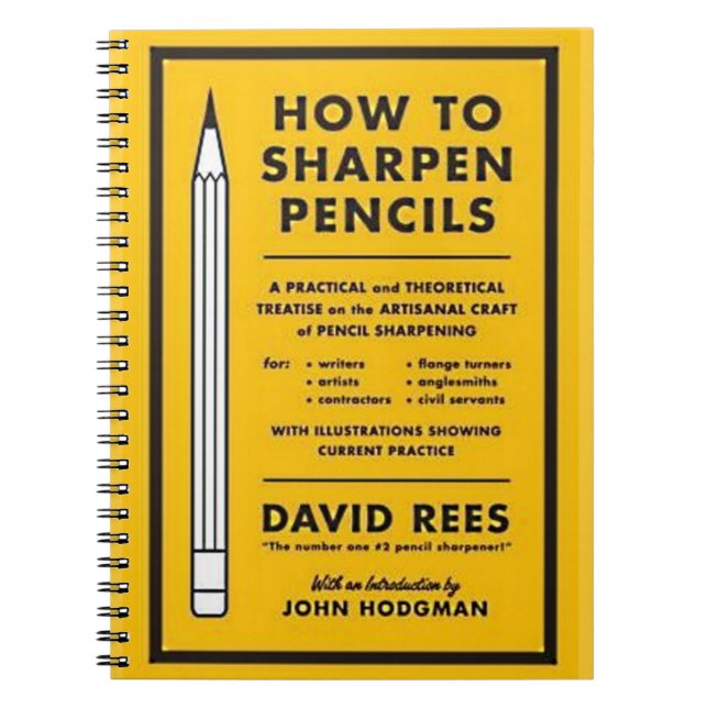 how to sharpen pencils notebook (Front)