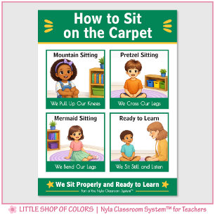 How to Sit on the Carpet Classroom Anchor Chart