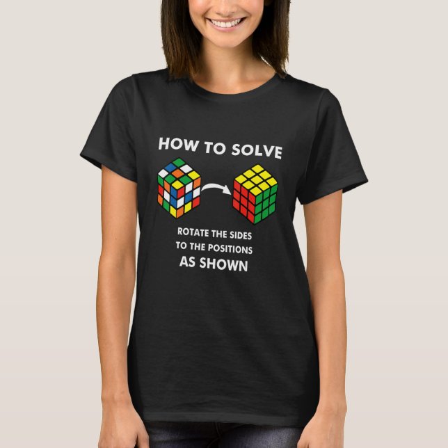 How To Solve Puzzle Cube Funny Speed Cubing Brain  T-Shirt (Front)