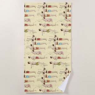 How to Swim Vintage French Swimmers Beach Towel